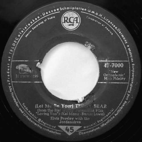 Vinyl / Elvis Presley With The Jordanaires - (Let Me Be Your) Teddy Bear / Loving You