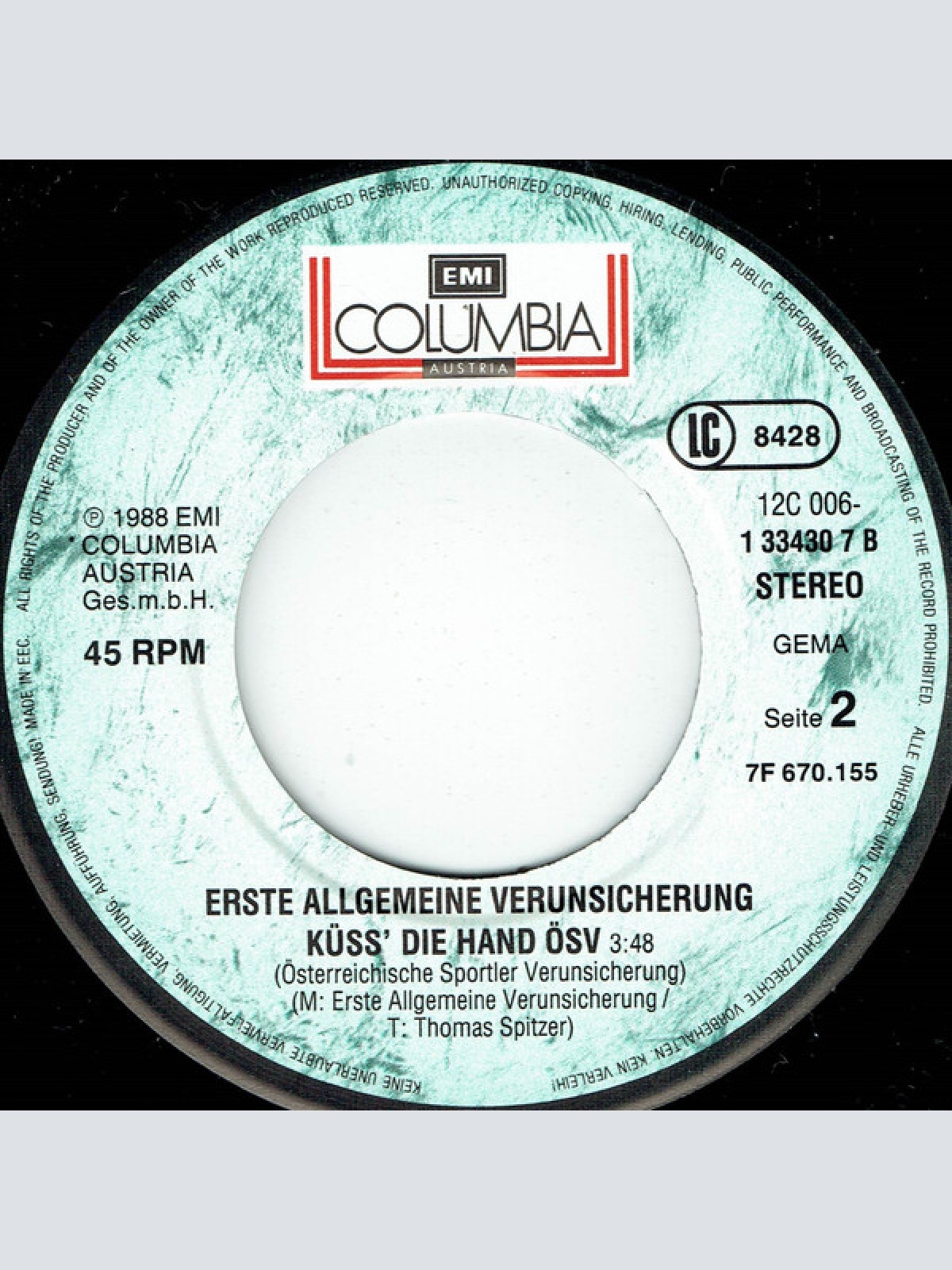 Vinyl / Erste Allgemeine Verunsicherung* - An Der Copacabana