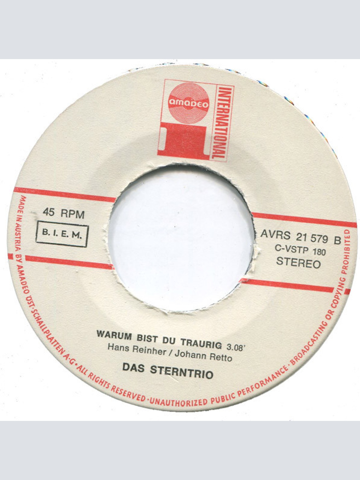 Vinyl / Stern Trio - Tag Und Nacht / Warum Bist Du Traurig