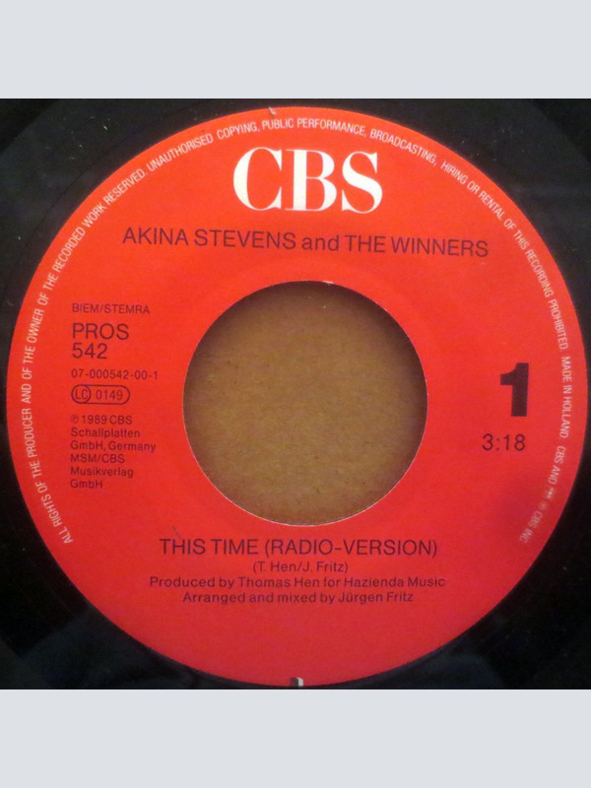 Vinyl / Akina Stevens And The Winners (4) - This Time