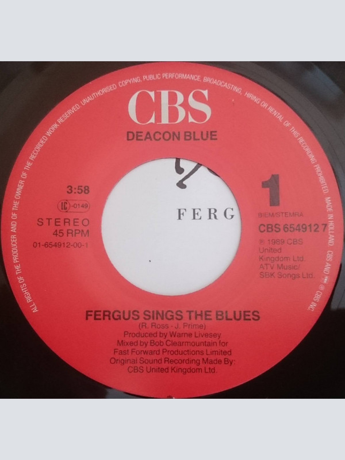 Vinyl / Deacon Blue - Fergus Sings The Blues