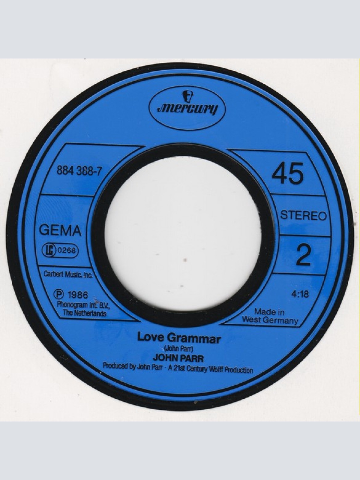 Vinyl / John Parr - Don't Leave Your Mark On Me