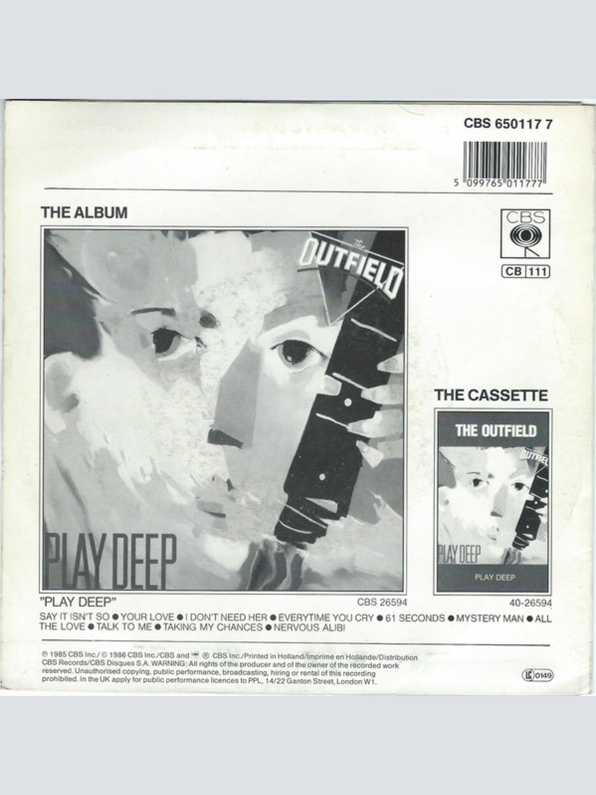 Vinyl / The Outfield - Every Time You Cry / Say It Isn't So