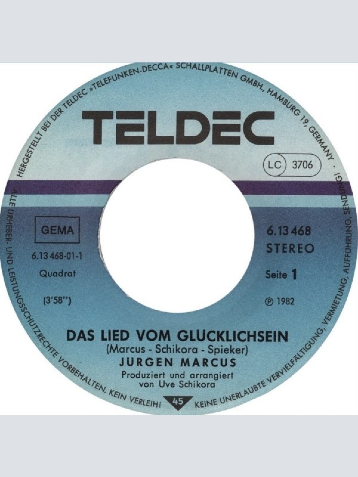 Vinyl / Jürgen Marcus - Das Lied Vom Glücklichsein