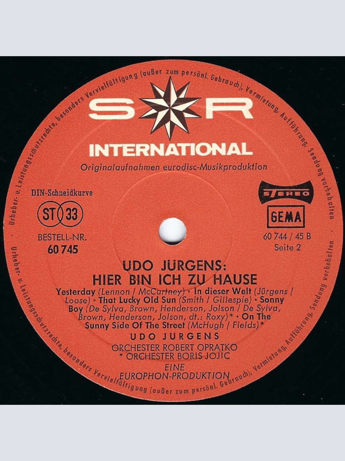 Vinyl / Udo Jürgens - Hier Bin Ich Zu Hause