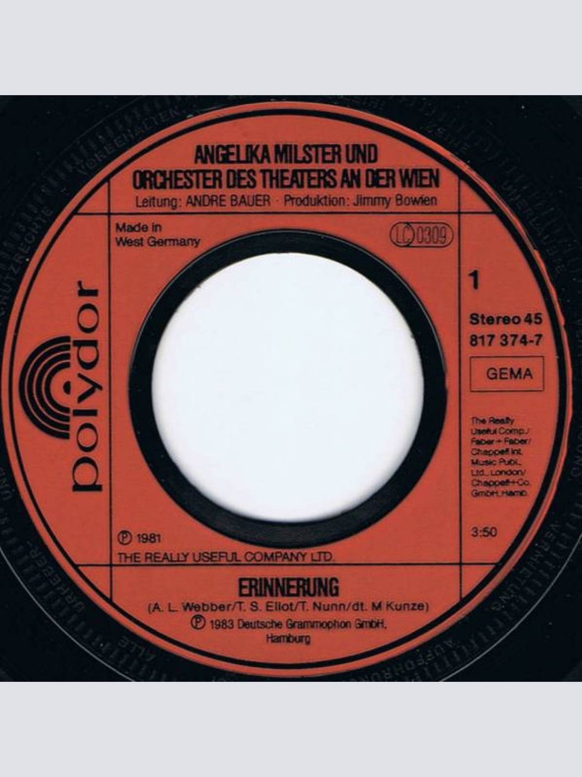 Vinyl / Angelika Milster - Erinnerung