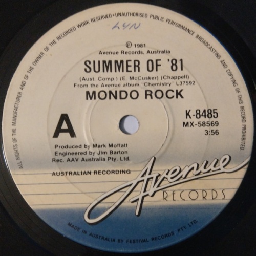 Vinyl / Mondo Rock - Summer Of '81