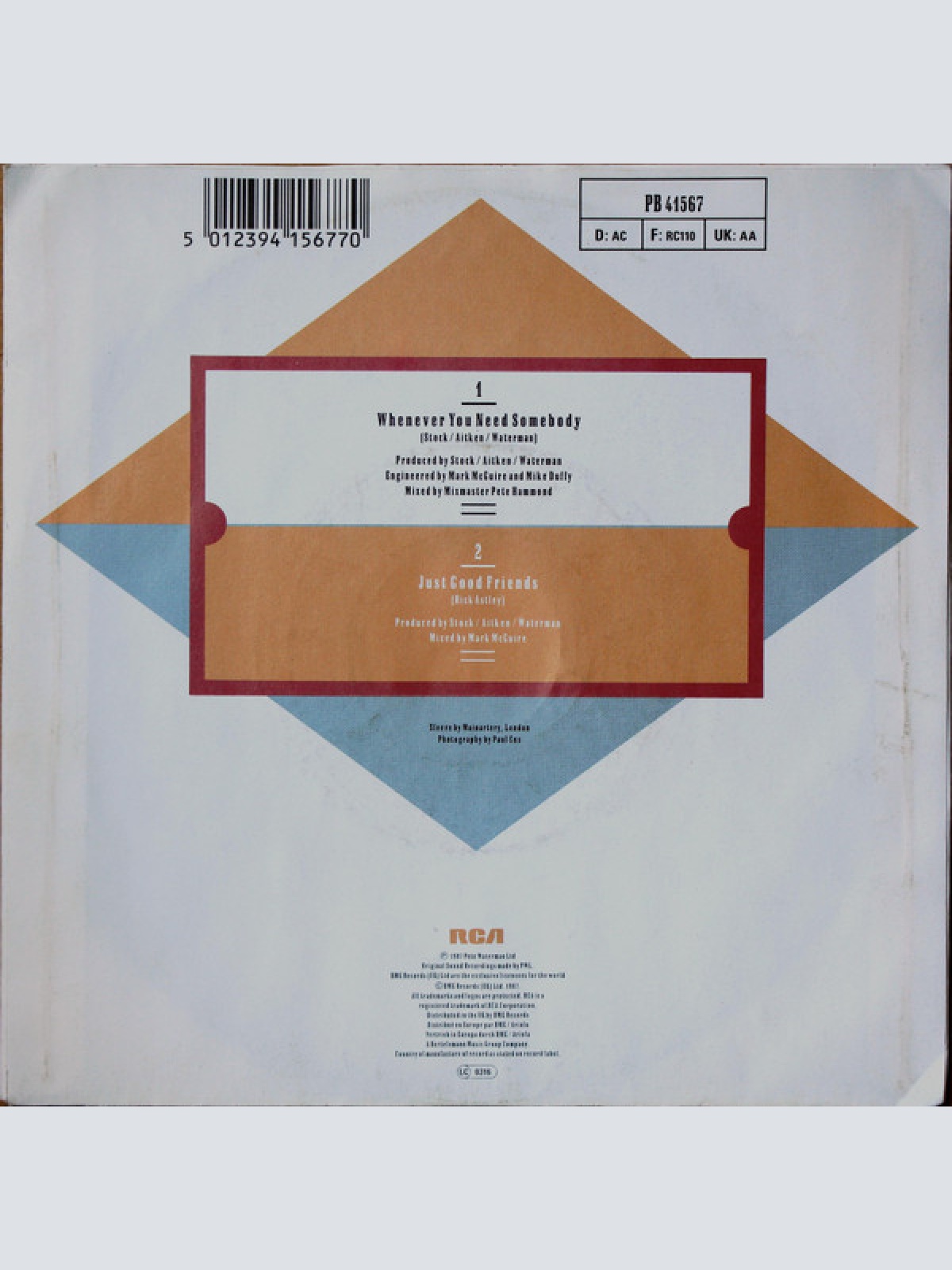 Vinyl / Rick Astley - Whenever You Need Somebody