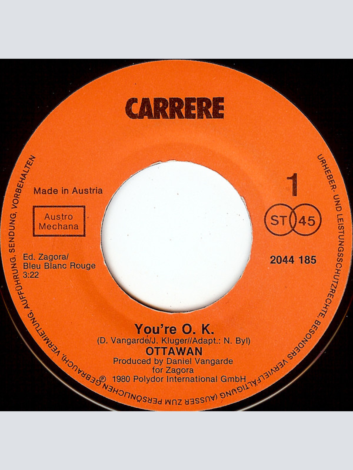 Vinyl / Ottawan - You're O.K.