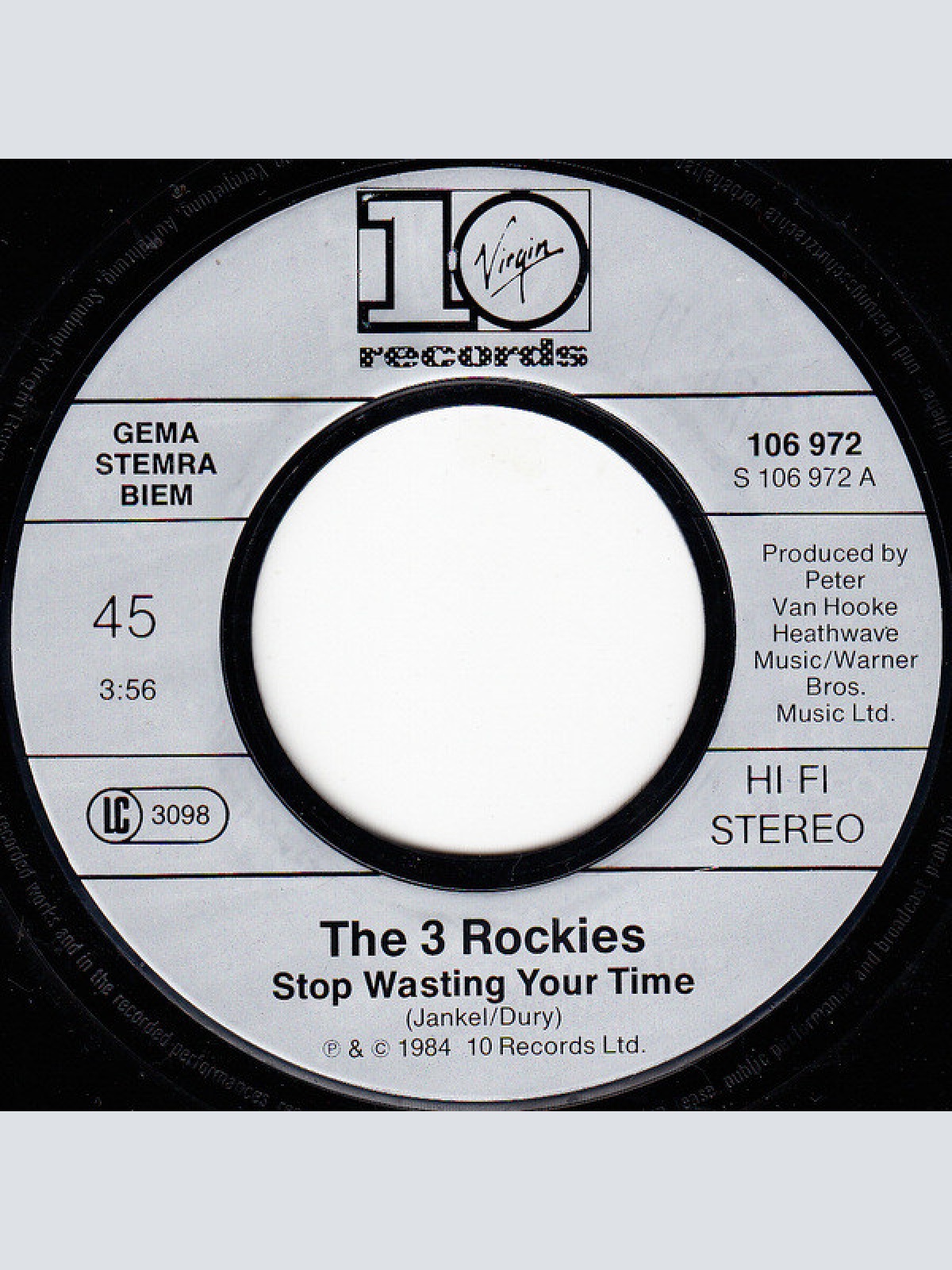 Vinyl / The 3 Rockies - Stop Wasting Your Time (You Could Be Wasting Mine)