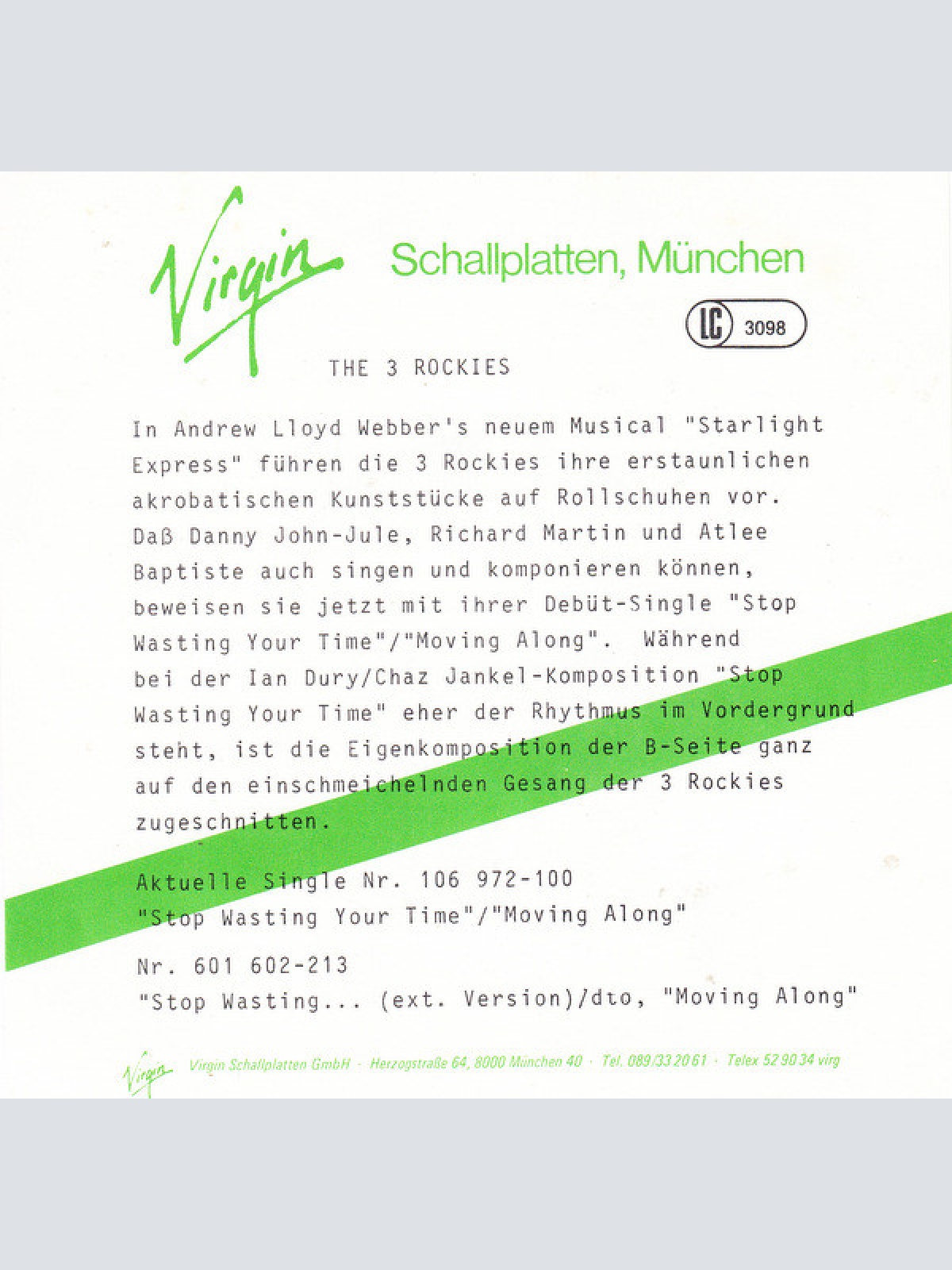 Vinyl / The 3 Rockies - Stop Wasting Your Time (You Could Be Wasting Mine)