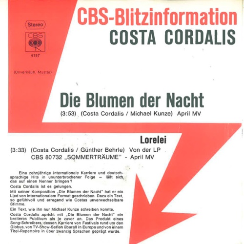 Vinyl / Costa Cordalis - Die Blumen Der Nacht