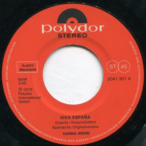 Vinyl / Hanna Aroni - Viva España