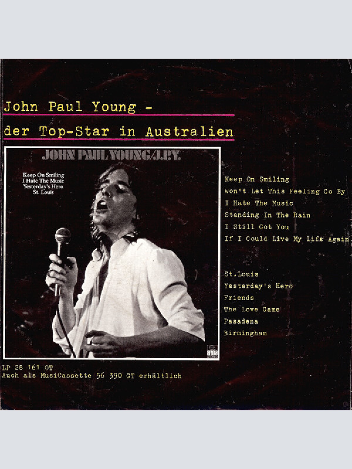 Vinyl / John Paul Young - Standing In The Rain / Keep On Smiling