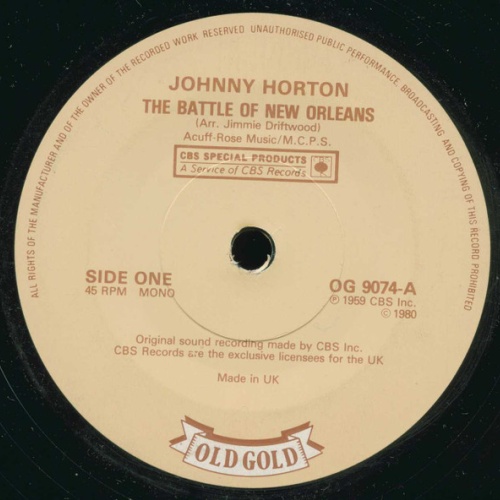 Vinyl / Johnny Horton / Stonewall Jackson - The Battle Of New Orleans  /  Waterloo