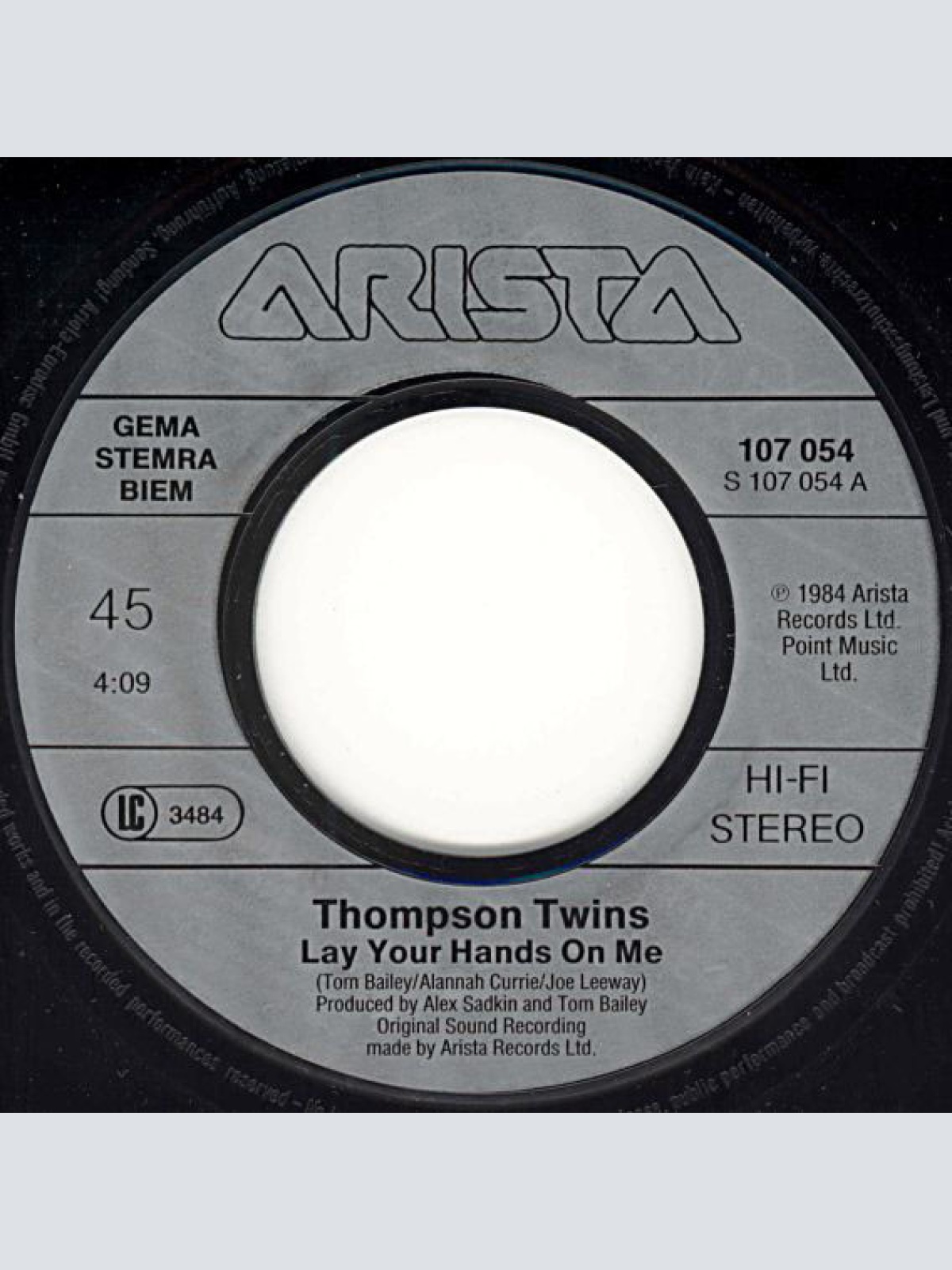 Vinyl / Thompson Twins - Lay Your Hands On Me