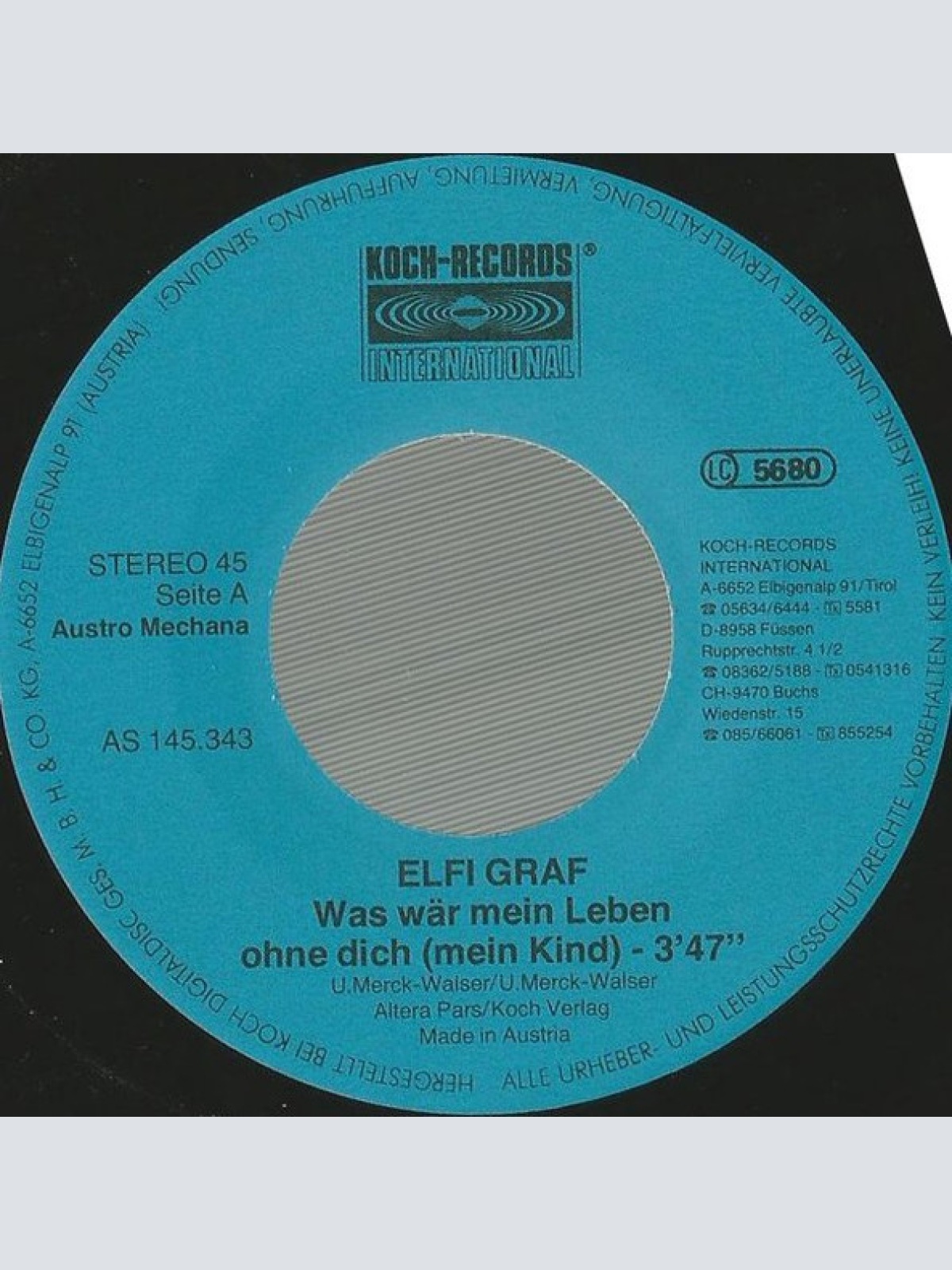 Vinyl / Elfi Graf - Was Wär Mein Leben Ohne Dich (Mein Kind)