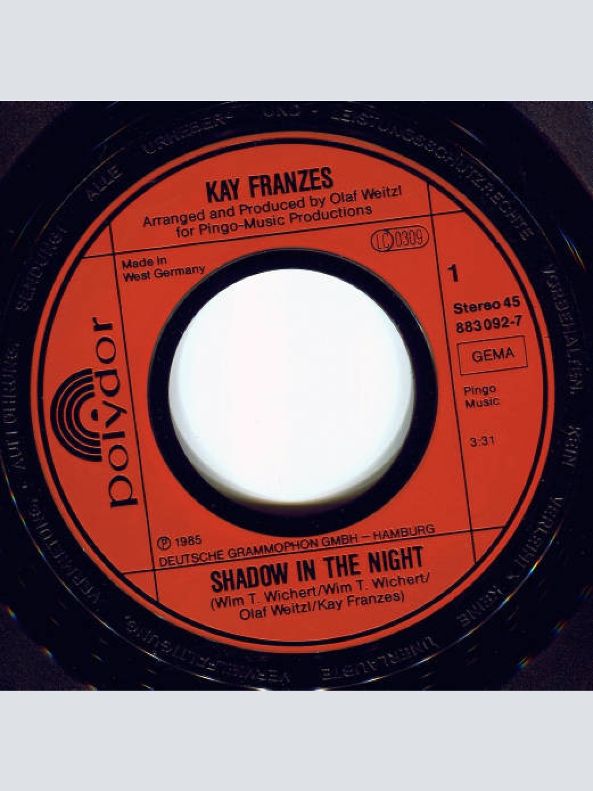 Vinyl / Kay Franzes - Shadow In The Night