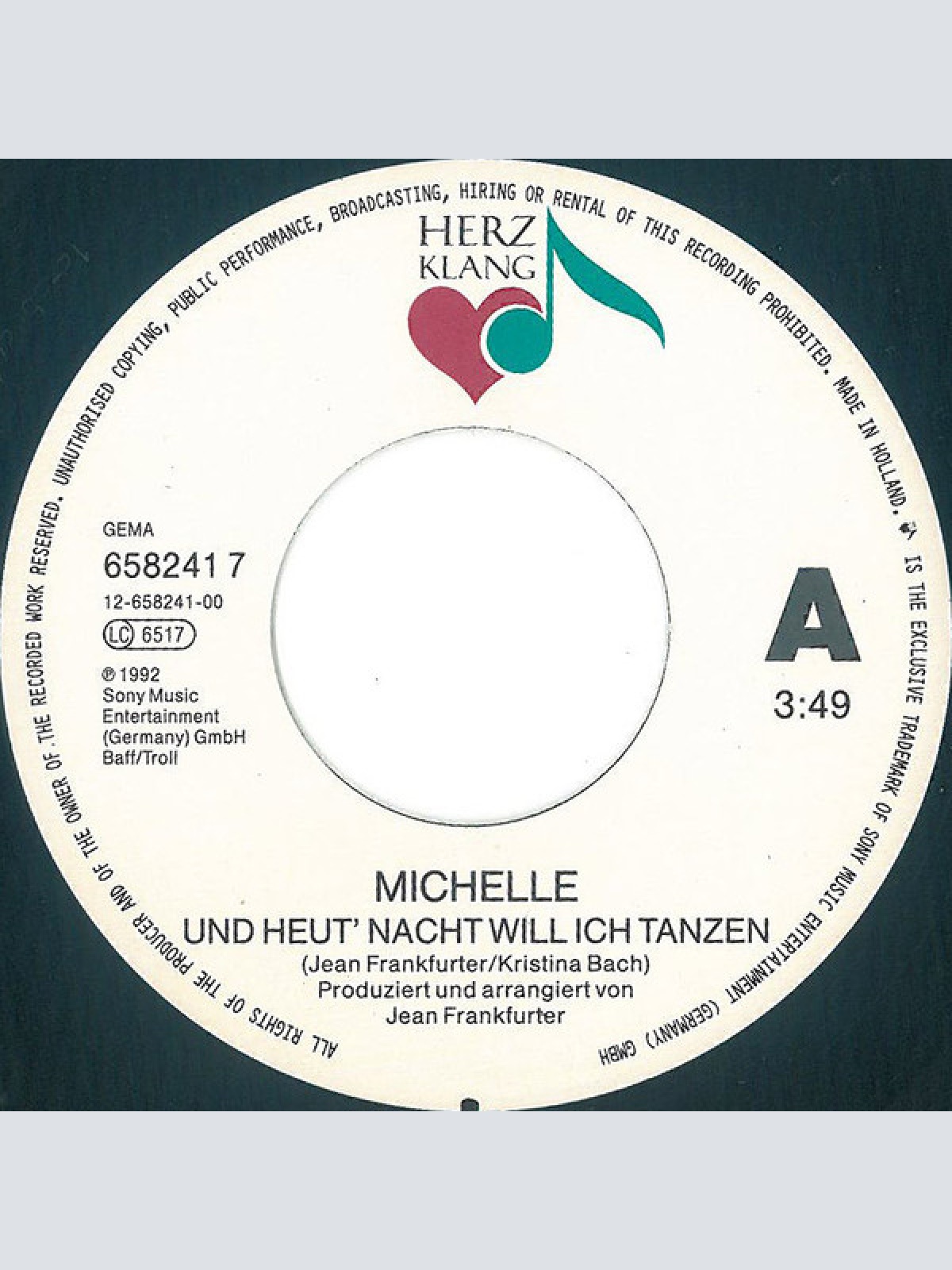 Vinyl / Michelle - Und Heut' Nacht Will Ich Tanzen