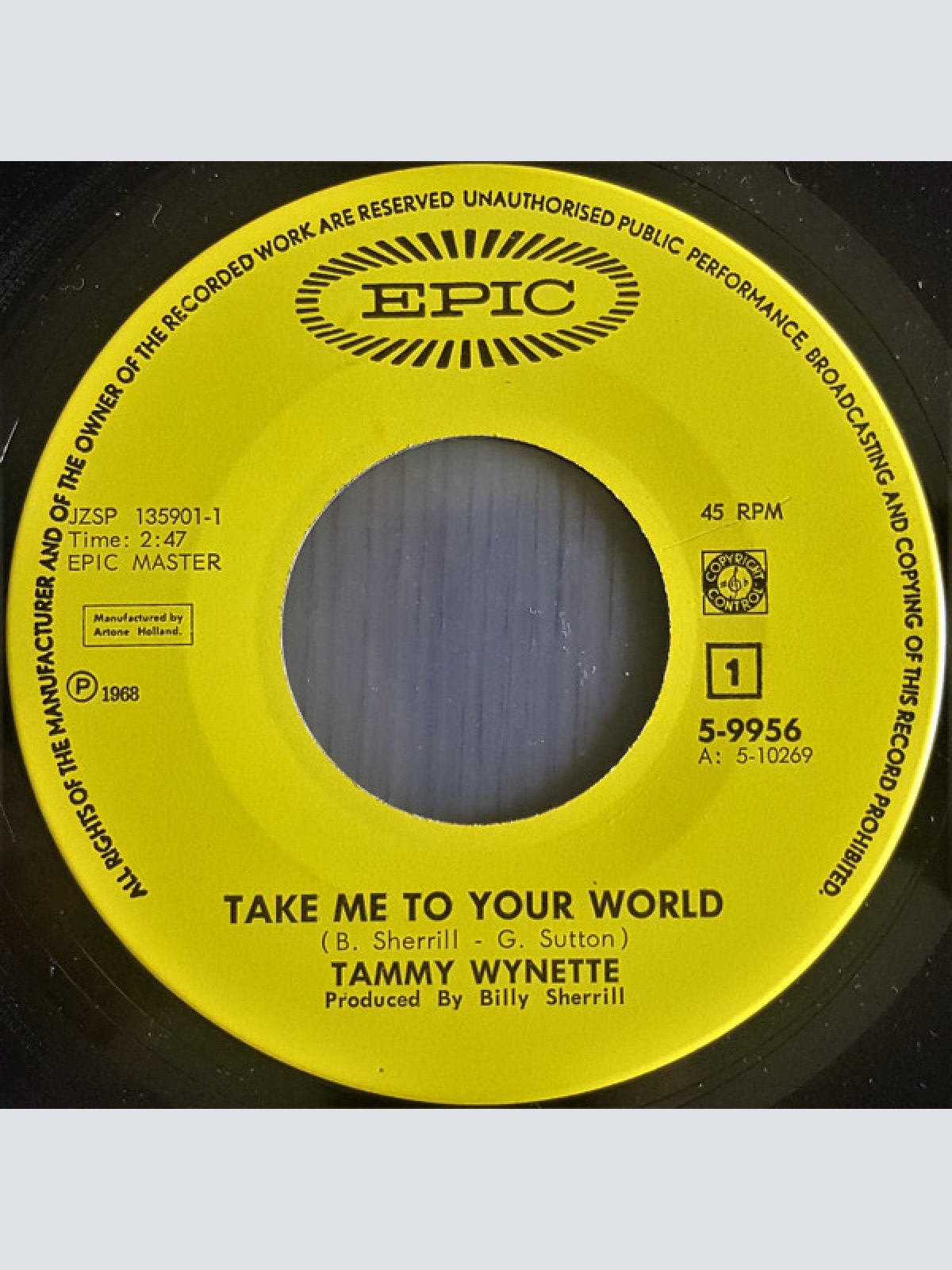 Vinyl / Tammy Wynette - Take Me To Your World / I Don't Wanna Play House