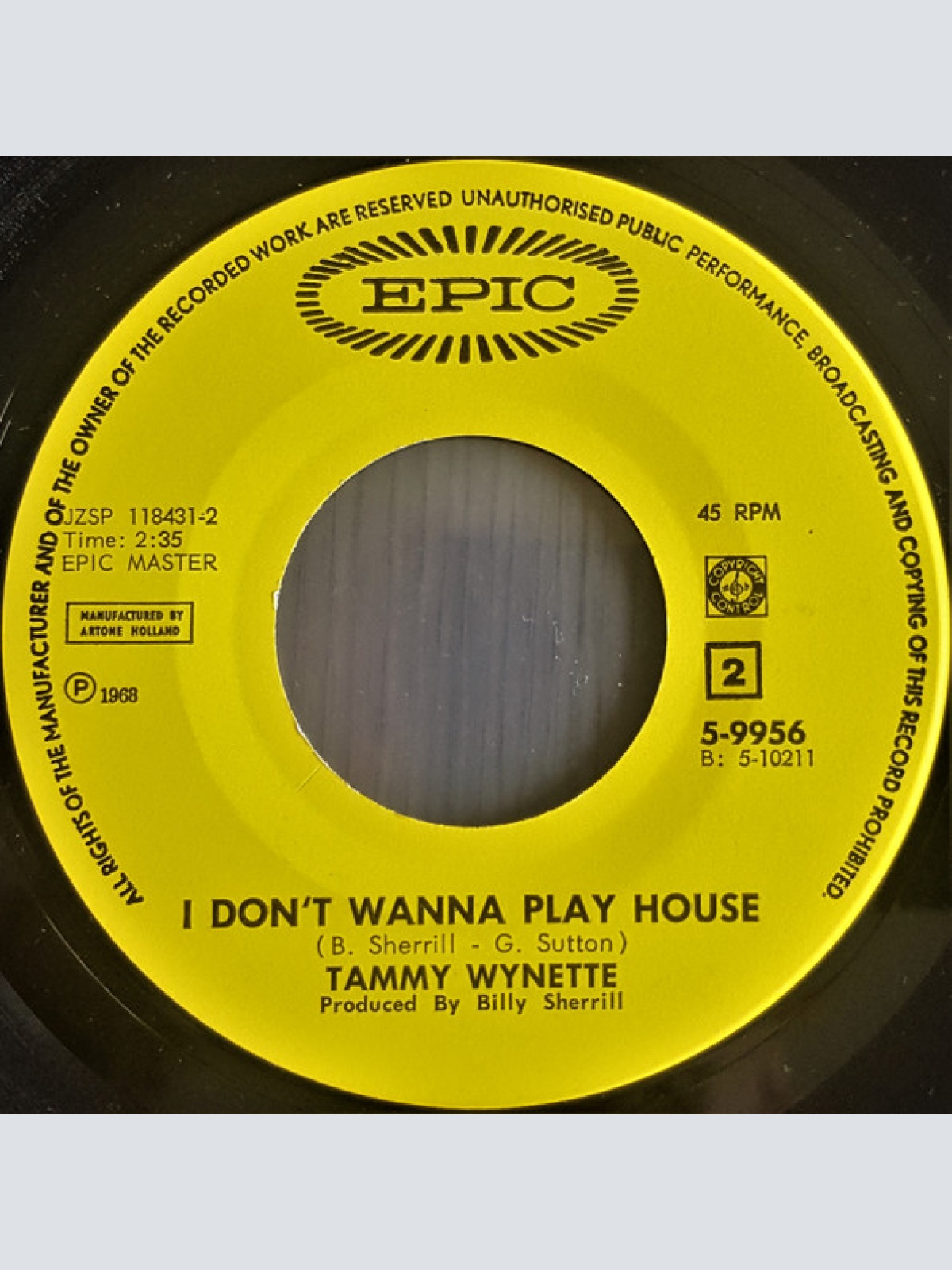 Vinyl / Tammy Wynette - Take Me To Your World / I Don't Wanna Play House