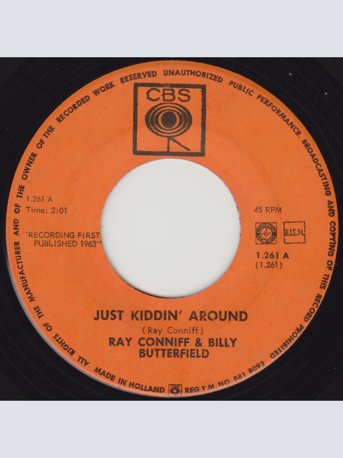 Vinyl / Ray Conniff & Billy Butterfield - Just Kiddin' Around / Heartaches