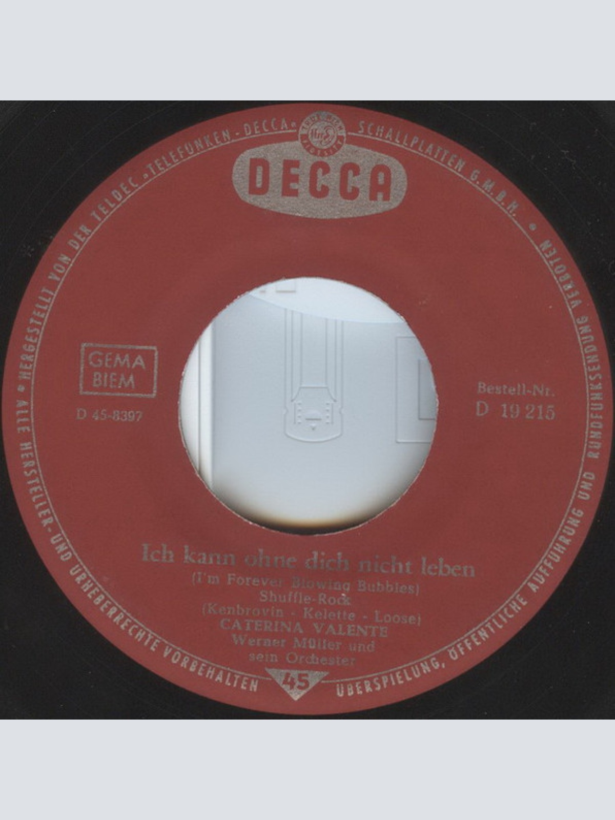 Vinyl / Caterina Valente - Der Sheriff Von Arkansas Ist 'ne Lady / Ich Kann Ohne Dich Nicht Leben
