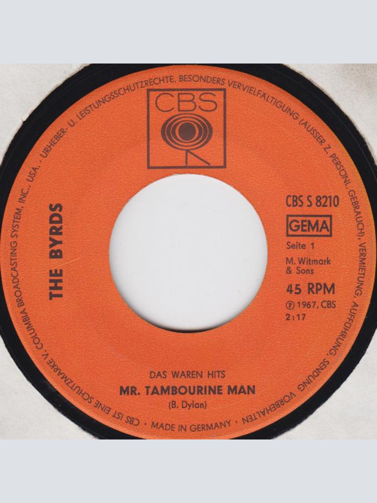 Vinyl / The Byrds - Mr. Tambourine Man / Turn! Turn! Turn!