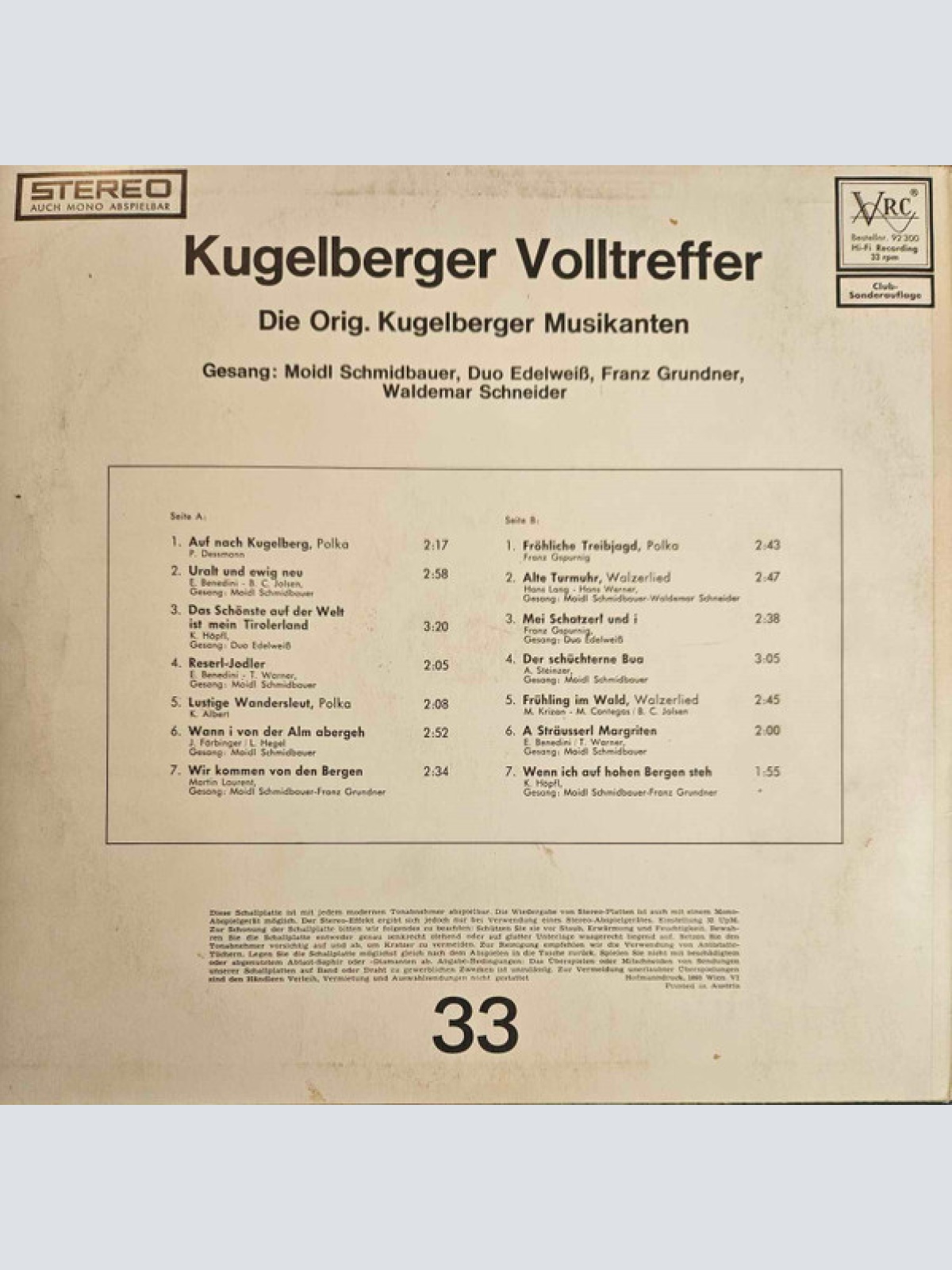 Vinyl / Original Kugelberger Musikanten - Kugelberger Volltreffer
