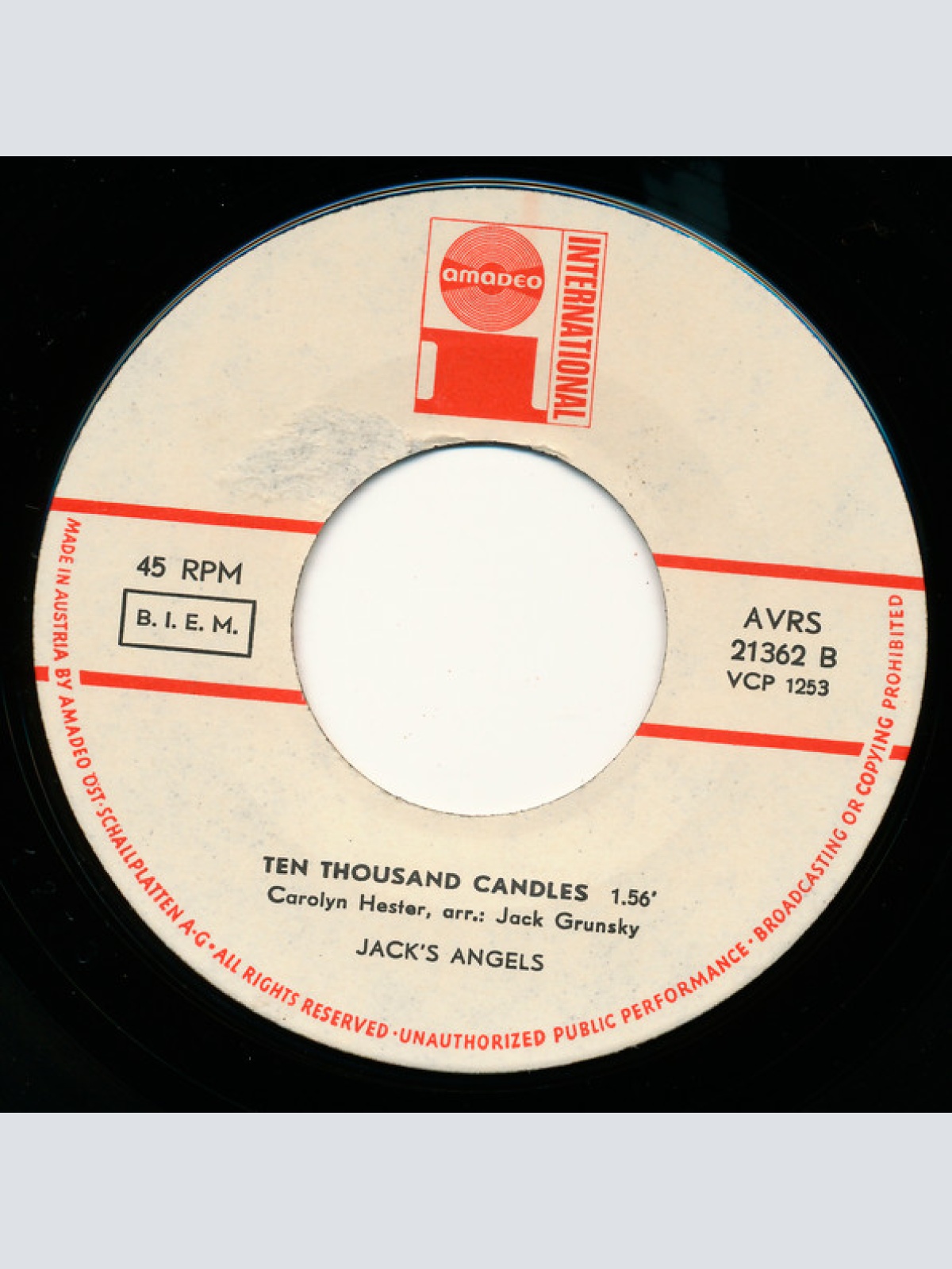 Vinyl / Jack's Angels - This Life I'm Livin' / Ten Thousand Candles