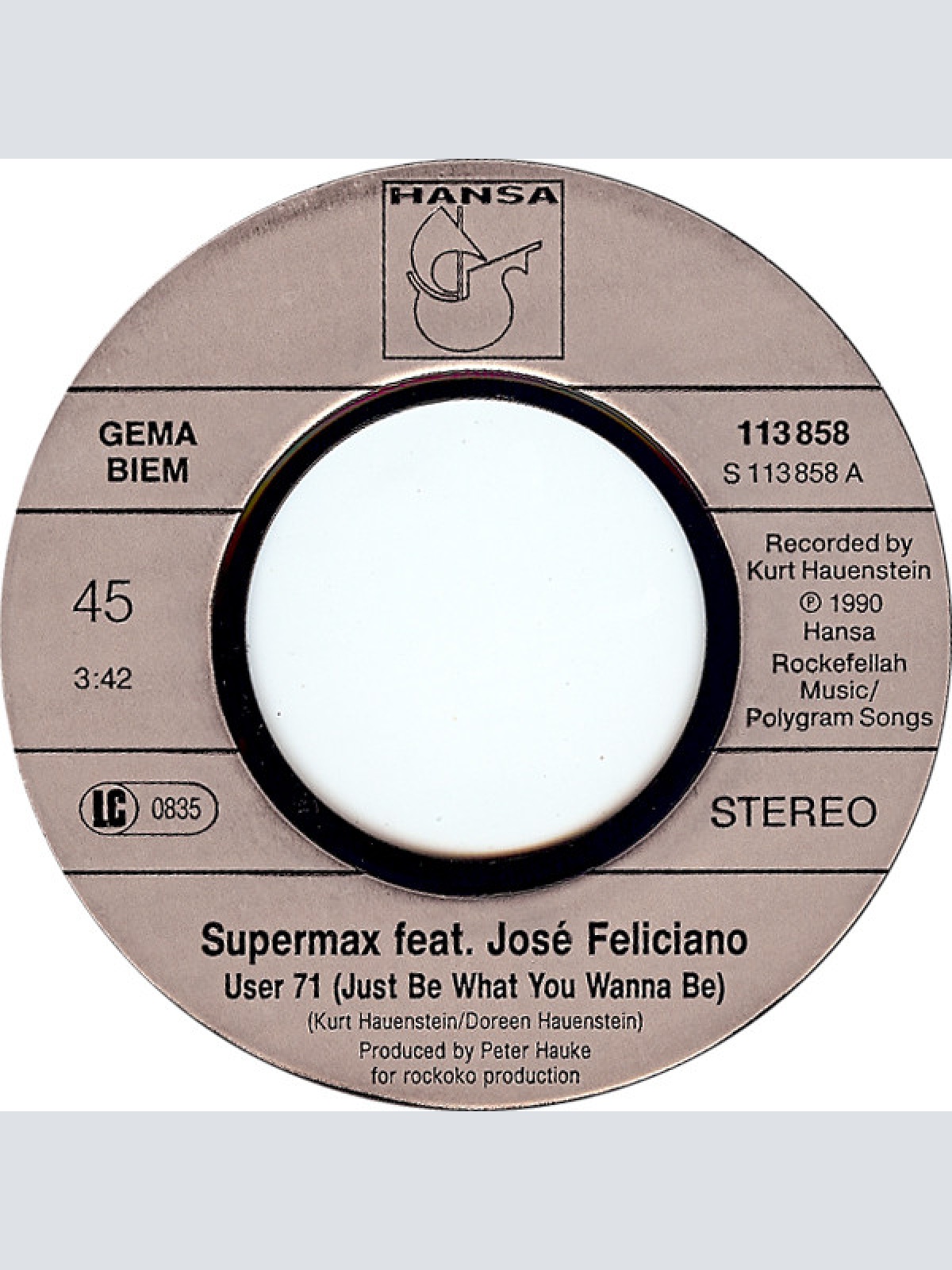 Vinyl / Supermax Featuring José Feliciano - User 71 (Just Be What You Wanna Be)