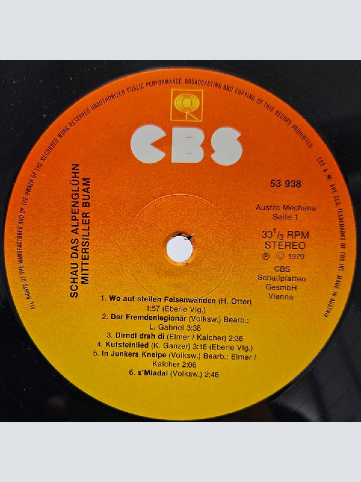 Vinyl / Mittersiller-Buam mit Kathi Und Helga - Schau Das Alpenglühn