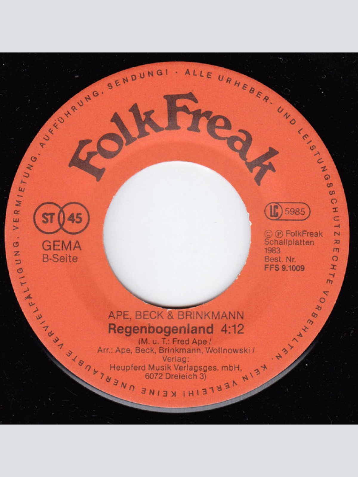 Vinyl / Ape, Beck & Brinkmann - Endlich Ein Liebeslied / Regenbogenland