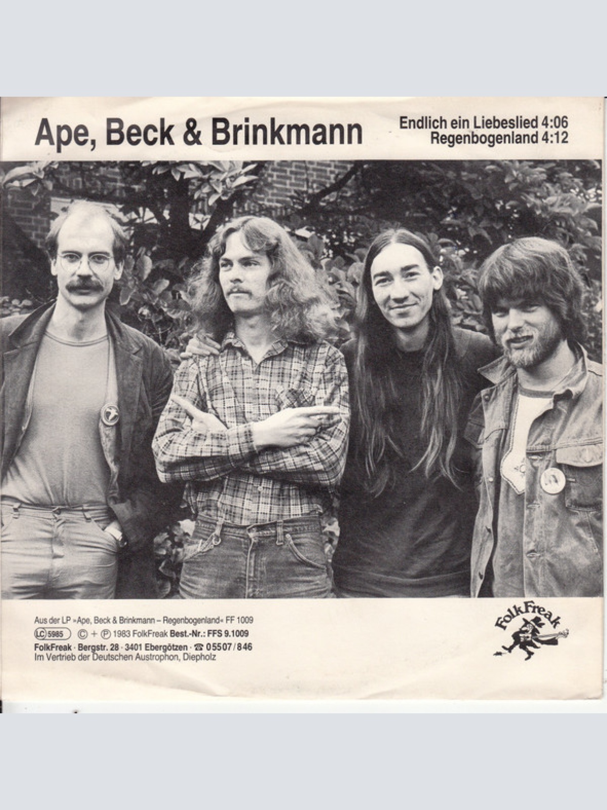 Vinyl / Ape, Beck & Brinkmann - Endlich Ein Liebeslied / Regenbogenland