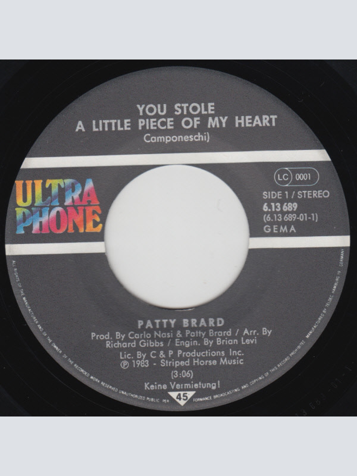 Vinyl / Patty Brard - You Stole A Little Piece Of My Heart