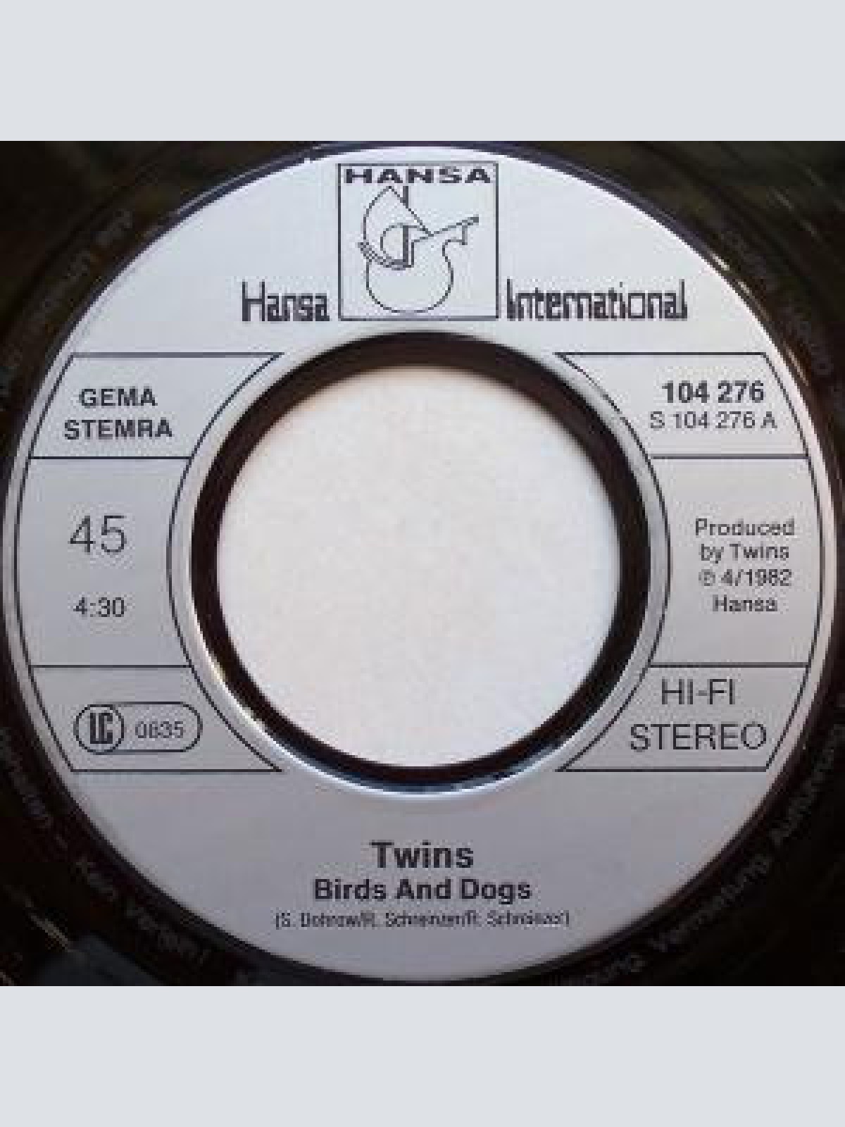 Vinyl / Twins* - Birds And Dogs / I'm Staying Alive