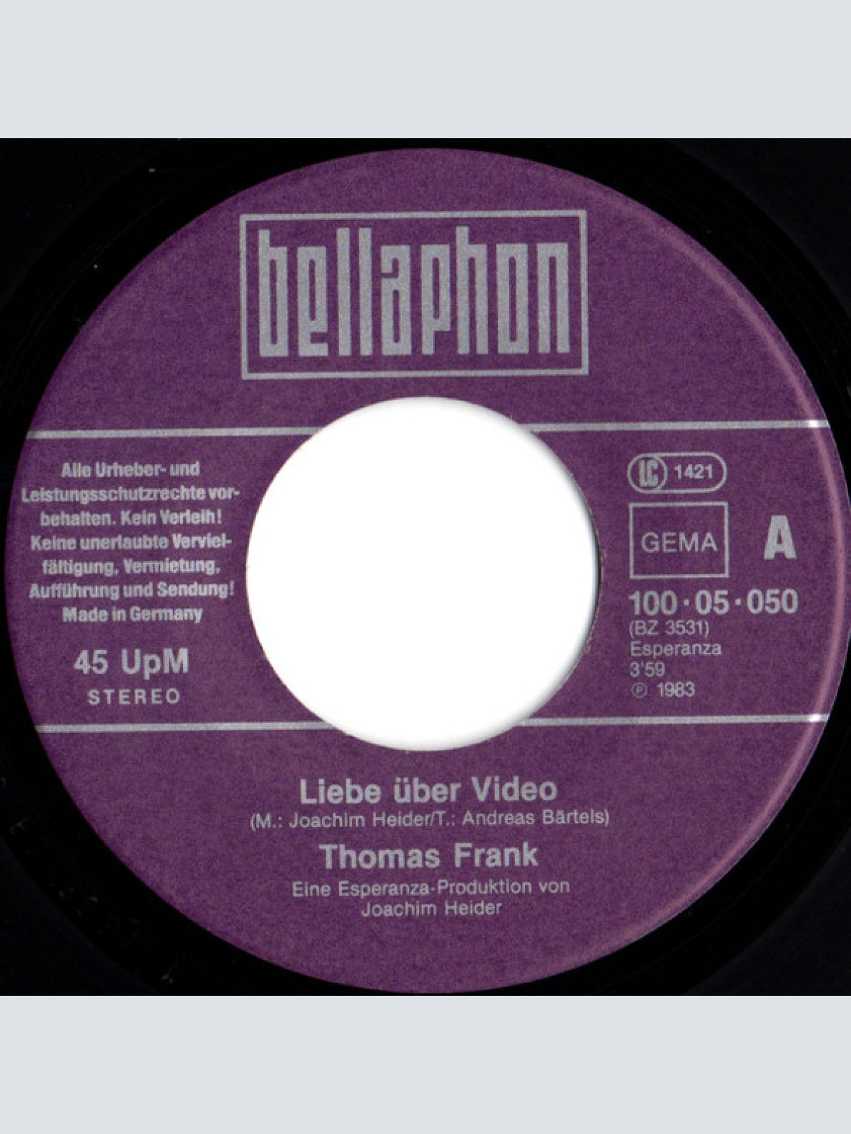 Vinyl / Thomas Frank - Liebe Über Video