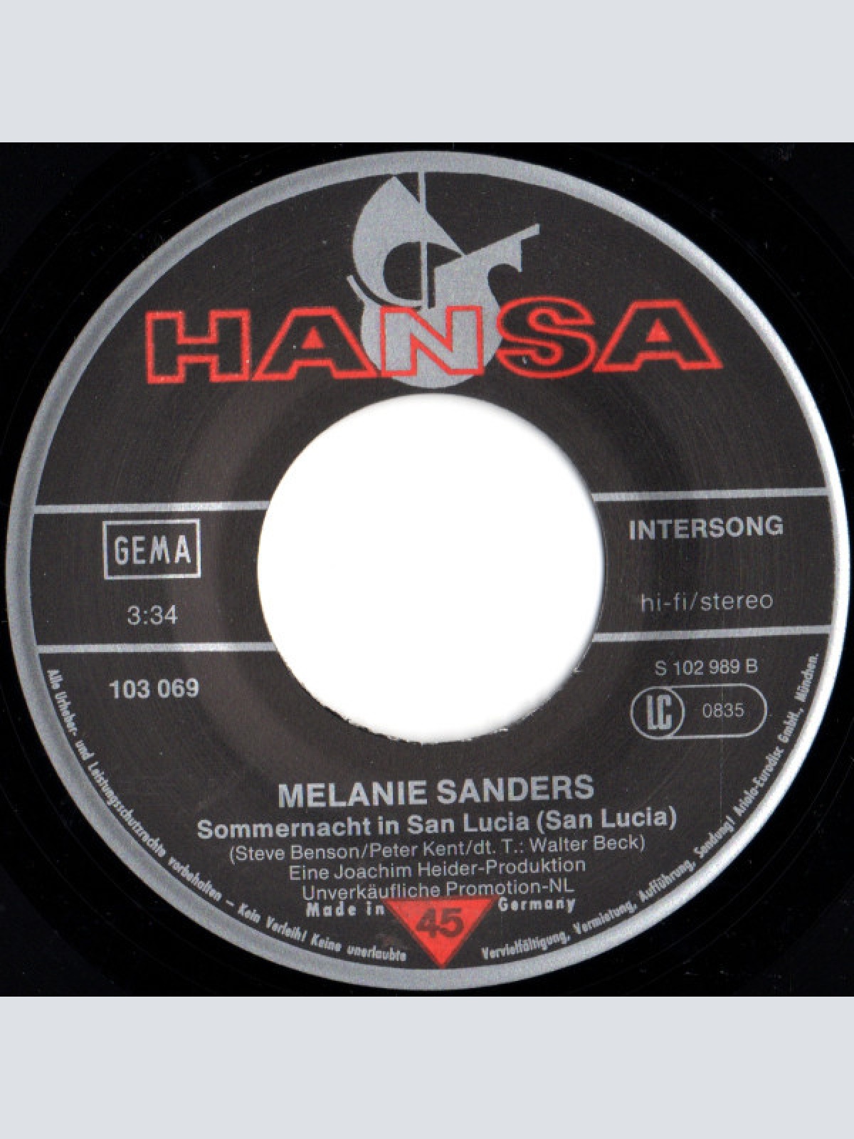 Vinyl / Melanie Sanders - Weck Mich Nicht Auf
