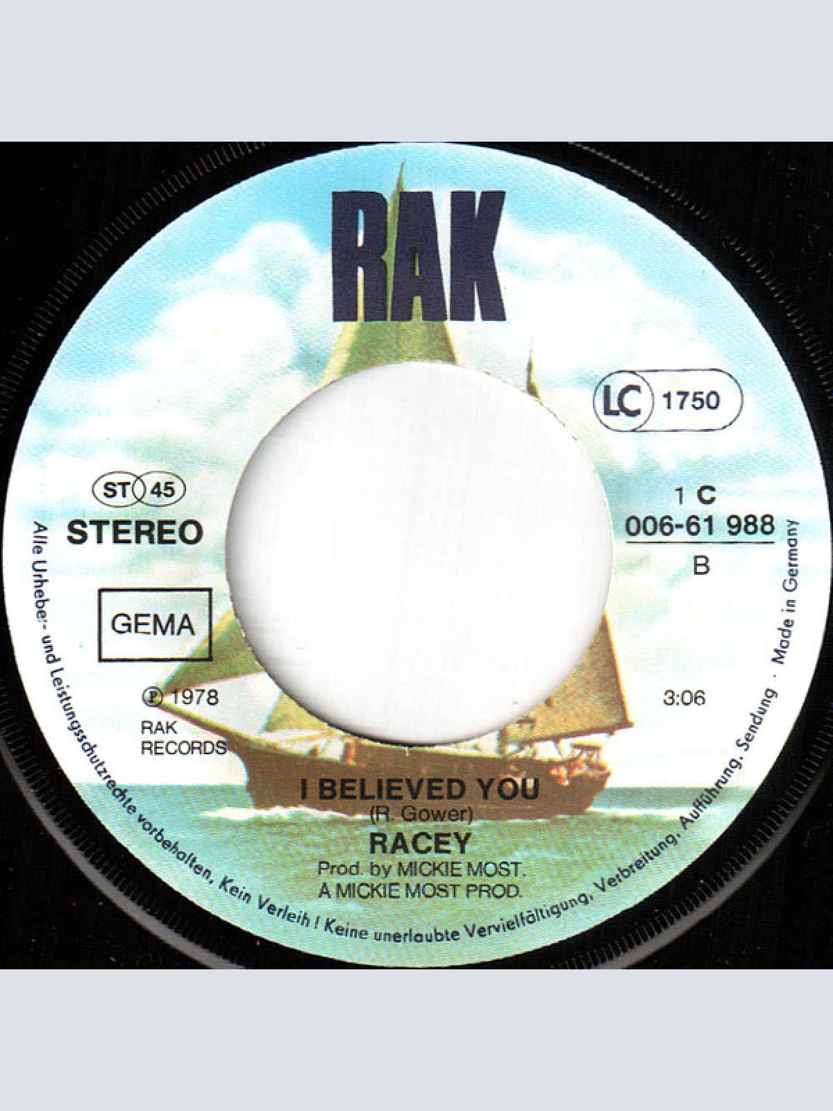 Vinyl / Racey - Lay Your Love On Me