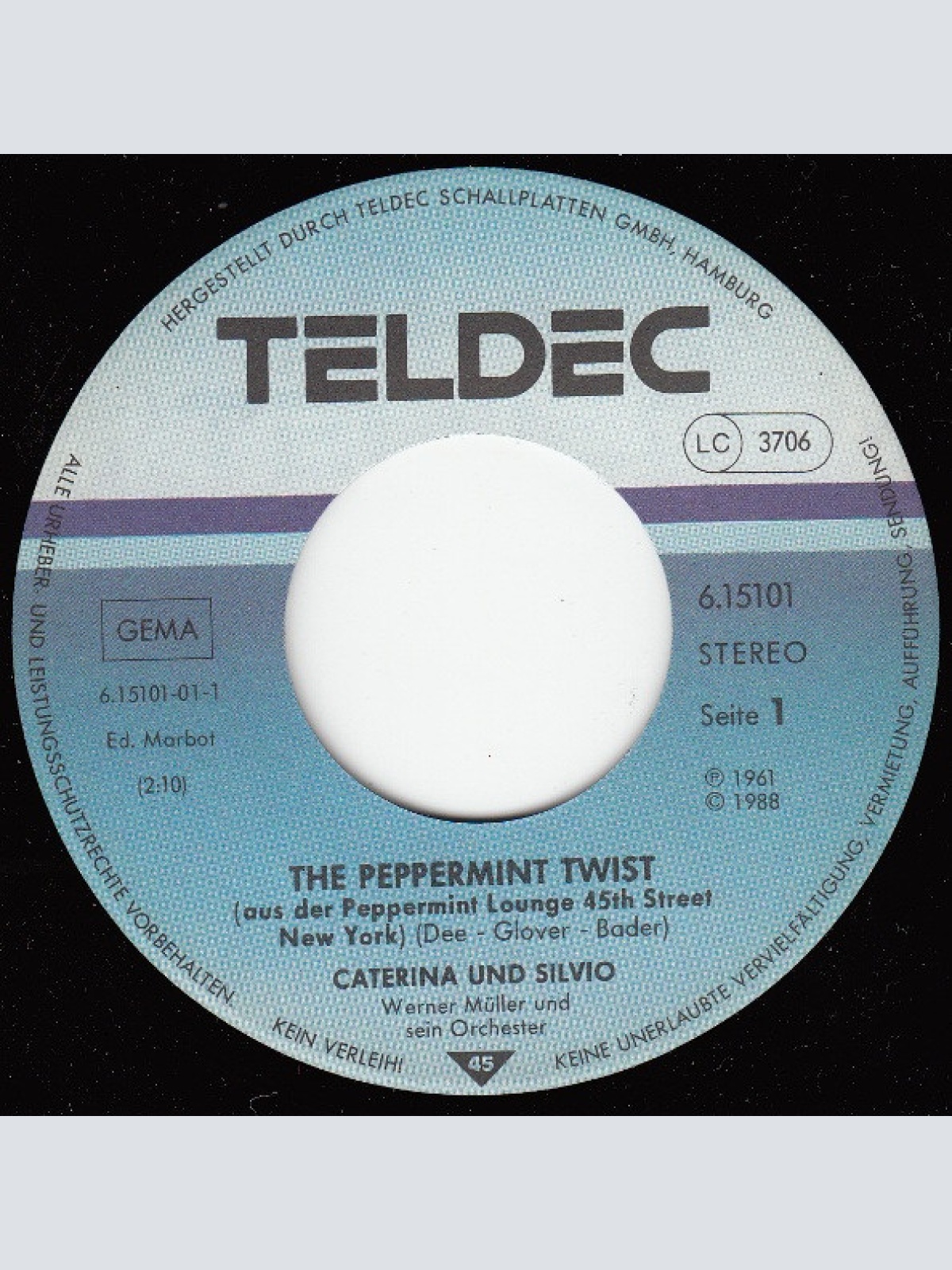 Vinyl / Caterina Und Silvio - Popocatepetl-Twist / The Peppermint-Twist