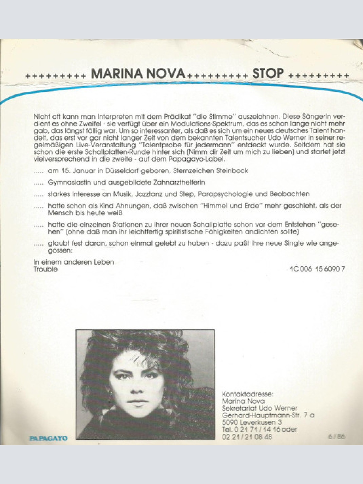 Vinyl / Marina Nova - In Einem Anderen Leben