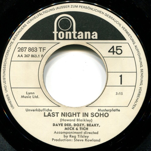 Vinyl / Dave Dee, Dozy, Beaky, Mick & Tich - Last Night In Soho