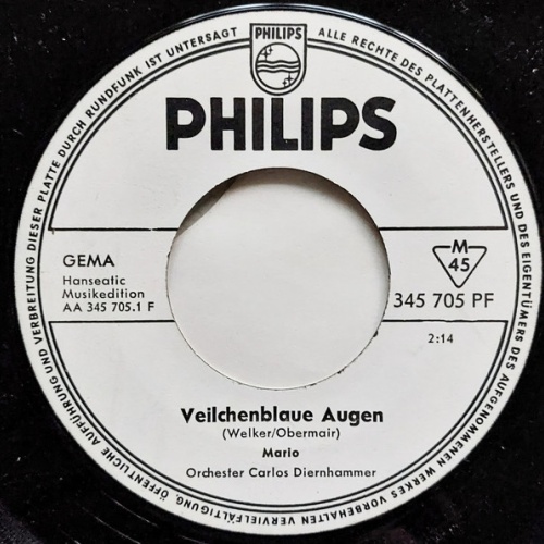Vinyl / Mario (111) - Veilchenblaue Augen / Einmal Ist Keinmal