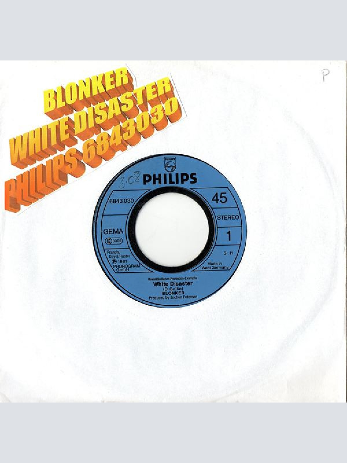 Vinyl / Blonker - White Disaster