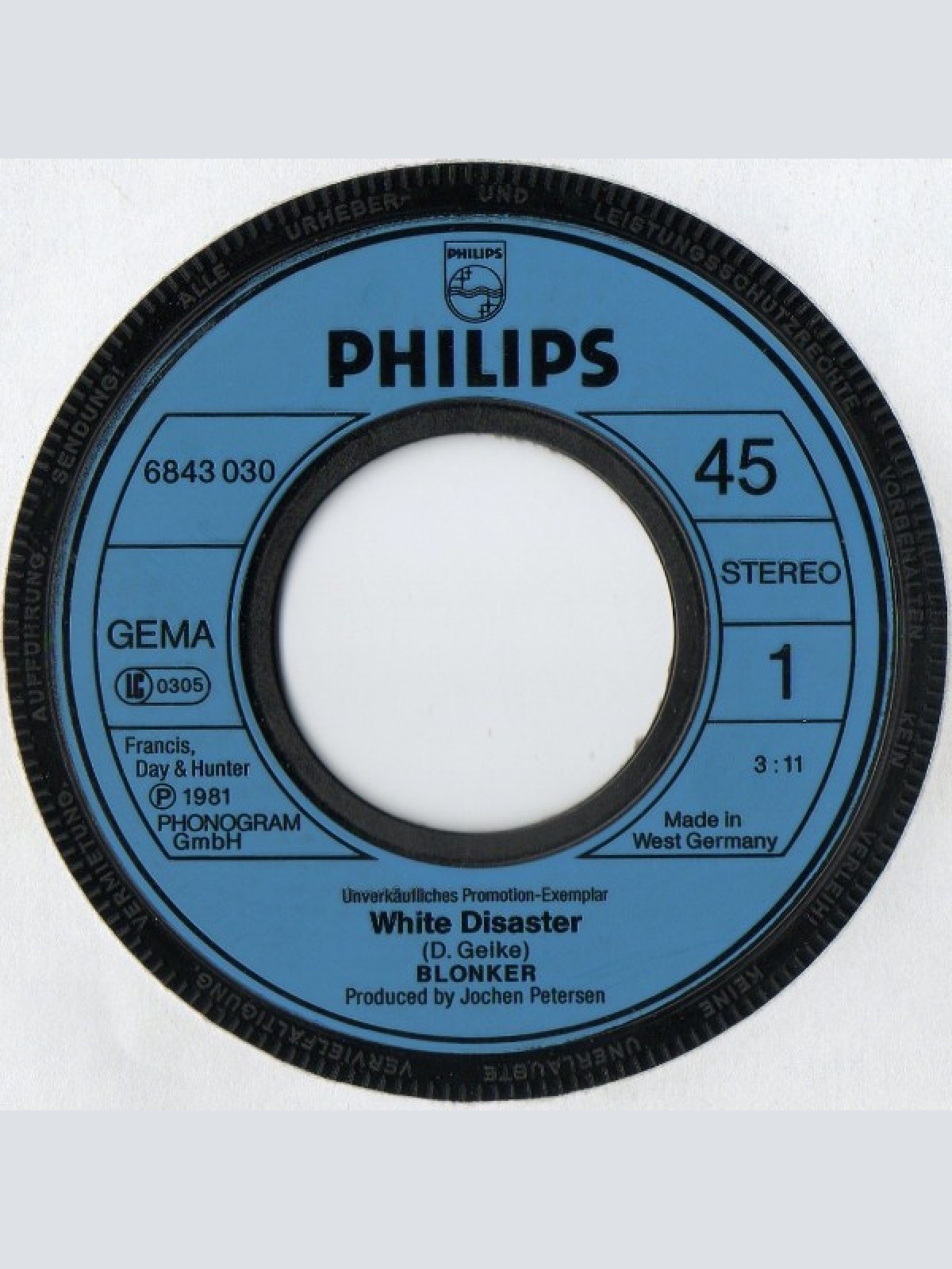 Vinyl / Blonker - White Disaster