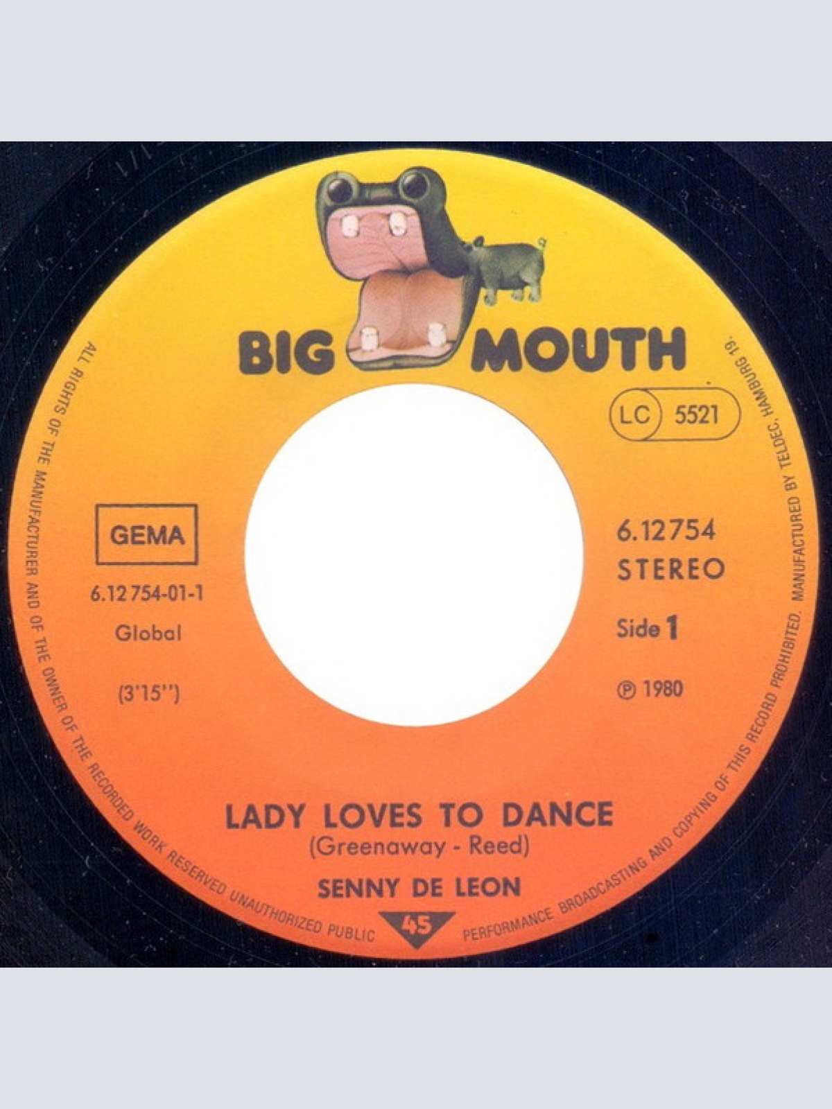 Vinyl / Senny De Leon - Lady Loves To Dance