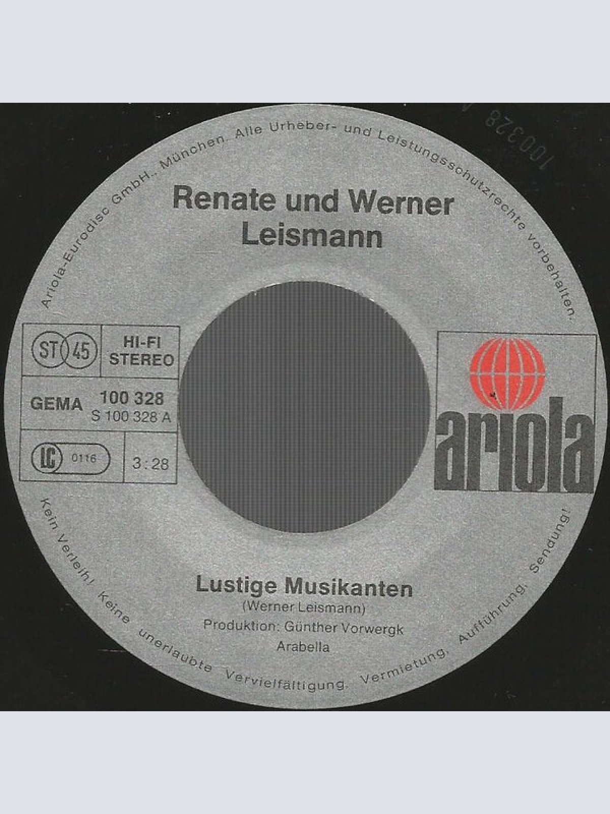Vinyl / Renate Und Werner Leismann - Lustige Musikanten