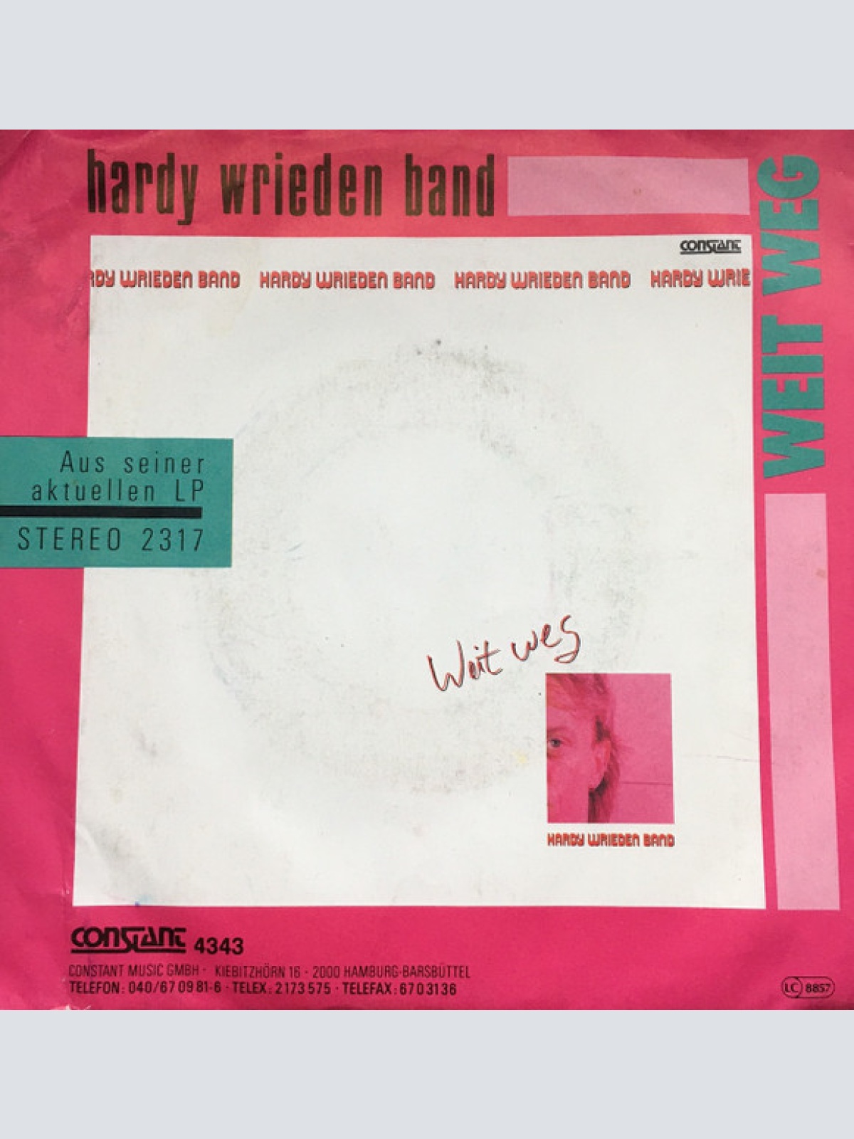 Vinyl / Hardy Wrieden Band - Weit Weg / Halt Mich Fest