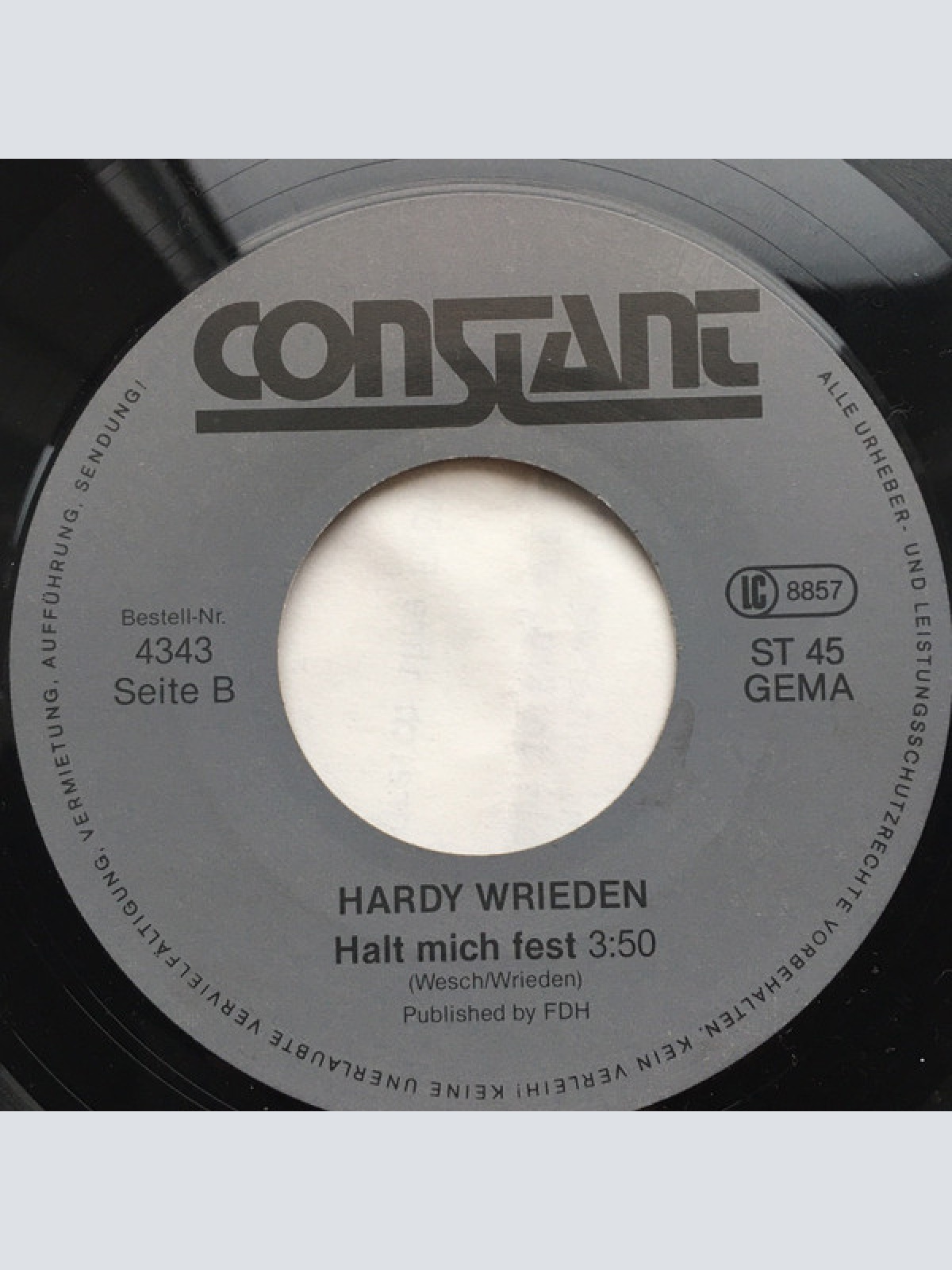 Vinyl / Hardy Wrieden Band - Weit Weg / Halt Mich Fest
