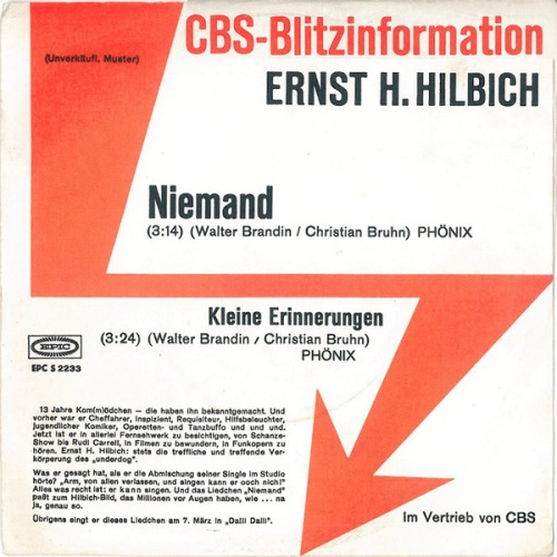 Vinyl / Ernst H. Hilbich* - Niemand
